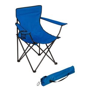 Trademark Innovations Folding Outdoor Beach Camp Chair, 19”L x 30”W x 32" H Blue